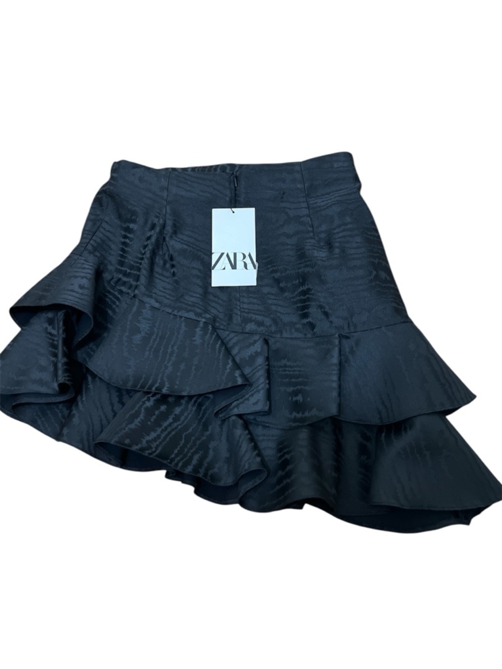 Zara Black Ruffled Mini Skirt M